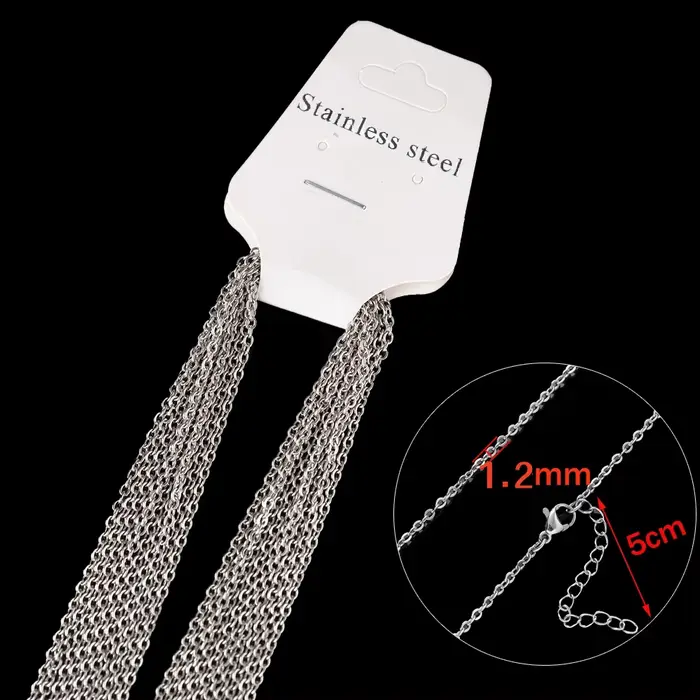 Collier chaîne à maillons en acier inoxydable doré, 45 + 5cm, avec fermoirs à homard, pour hommes et