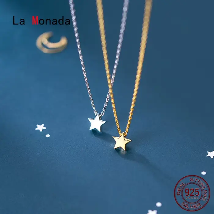 La Monada-Collier Étoile Brillante en Argent 925 pour Femme, Bijoux Minimalistes, Colliers de la raq, Mignon, Mode