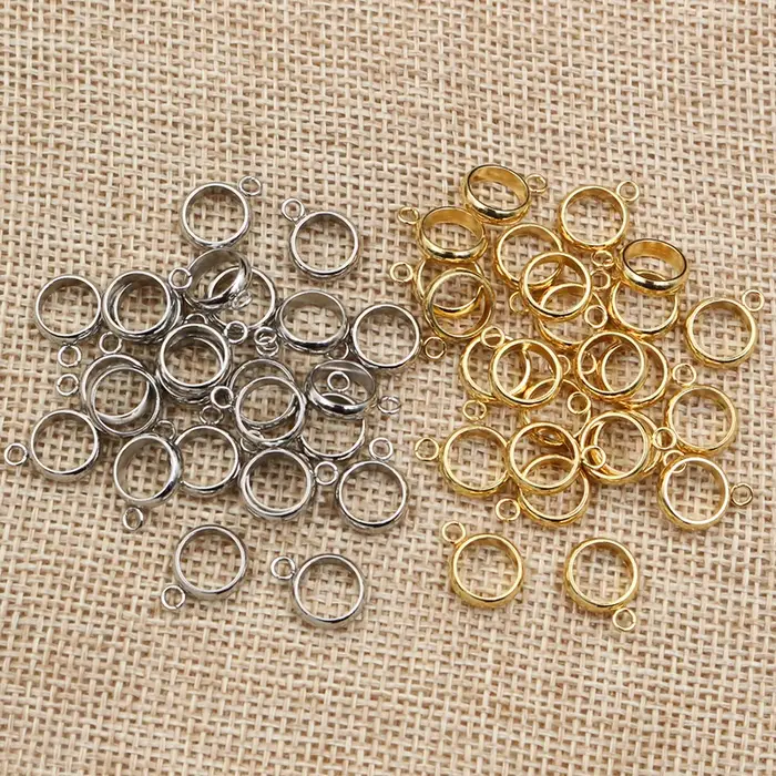 20pcs Acier Inoxydable Or Couleur Boucle Cerceaux Anneaux Cercle Connecteur Bricolage Bijoux Conclusions Accessoires pour Bracelet Neckalce