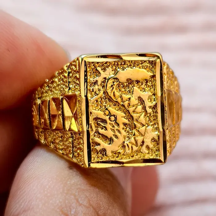 Bague indienne taille unique en or africain pour homme et femme
