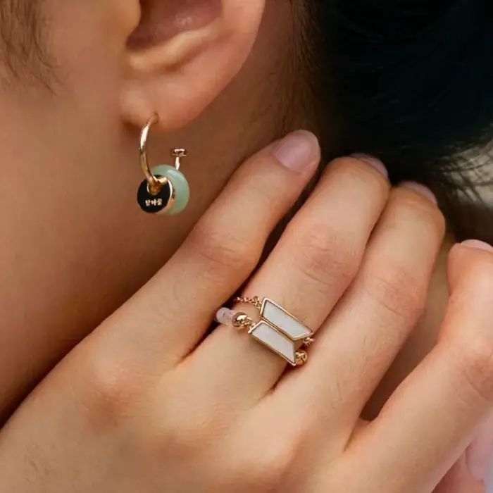 Bague chaîne perlée squelette résine tendance pour femmes mode élégante anniversaire cadeau fanclub
