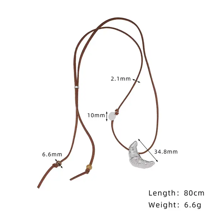 Amaiyllis minimaliste Croissant réglable longue chaîne de pull collier à la mode Faux daim corde col