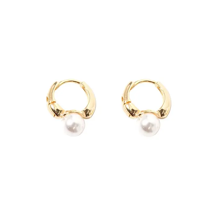 ANENJERY – boucles d'oreilles créoles en Imitation de perles pour femmes, rondes, bijoux d'oreille pour fête de mariage, vente en gros