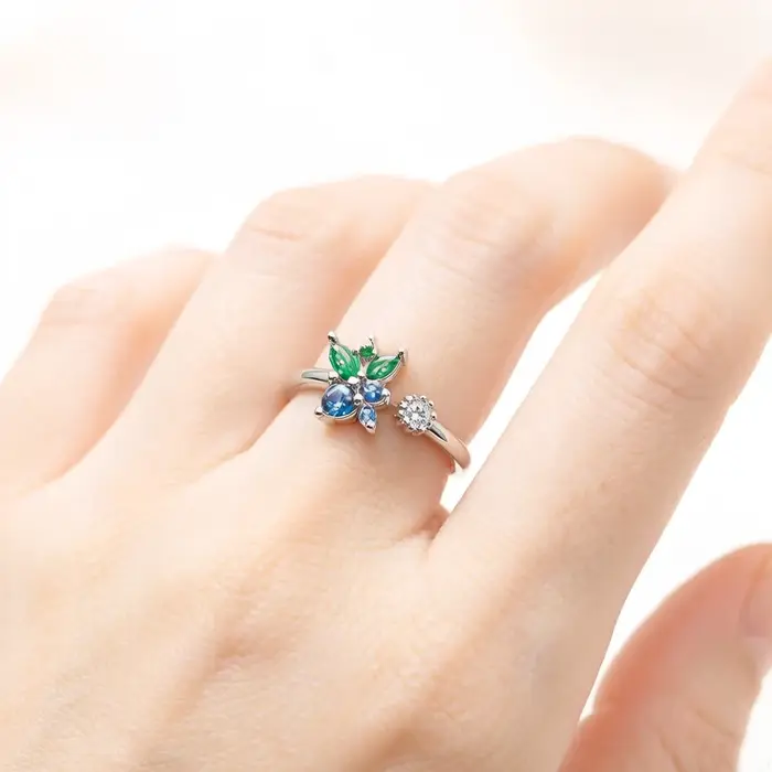 Bague myrtille à extrémité ouverte