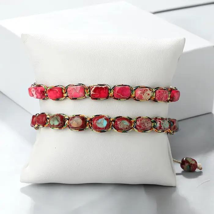 Bracelet de perles en pierre impériale bohème
