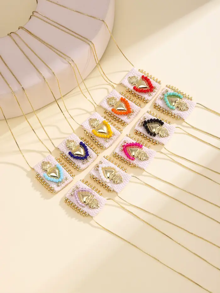 Nidin – collier de perles vintage en forme de cœur sacré
