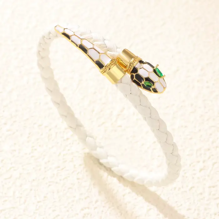 Bracelet serpent femme tête de serpent yeux verts Bracelets pour femme à la mode véritable Bracelet 