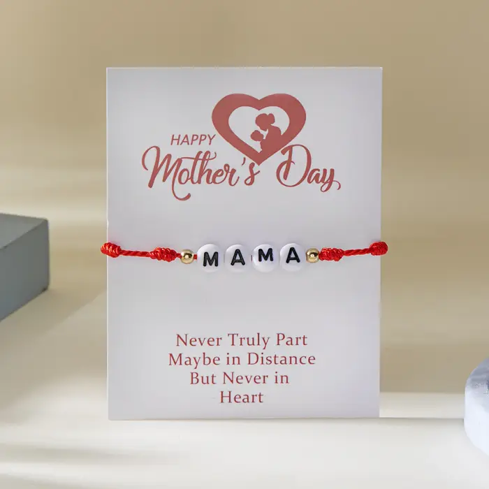 Bracelet en ULtressée réglable pour femme, nœuds faits à la main, cordon rouge, lettres de maman, ti
