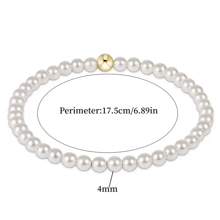 Bracelet en perles de coquillage Vlen, élastique, simple, élégant, bijoux perlés, perles empilables,