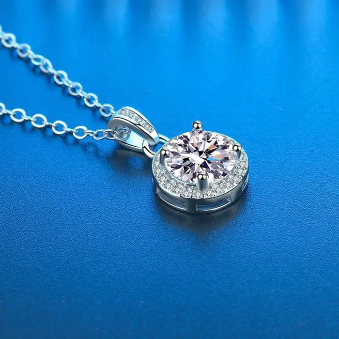 Collier Moissanite véritable pour femmes