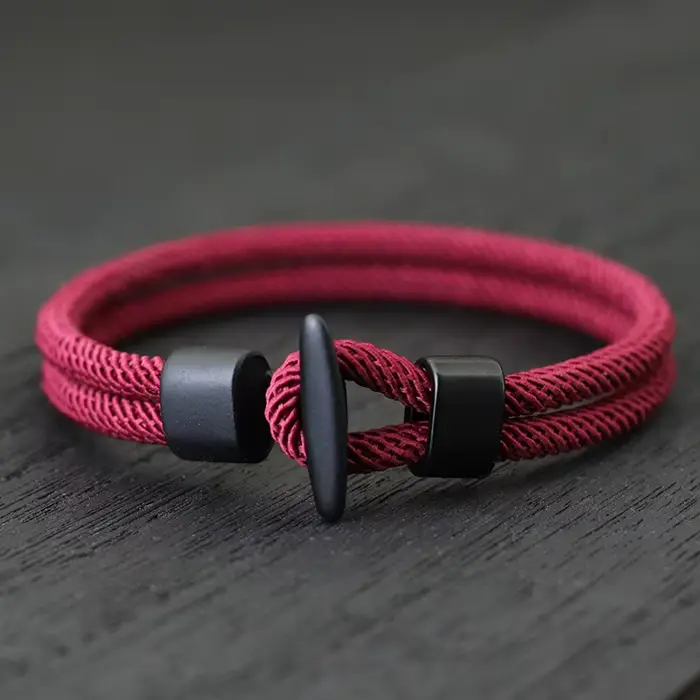 Bracelet homme minimaliste avec fil aventure en plein air alpinisme Braclet Hiphop Rock Pulseira Masculina petit ami cadeau Joias