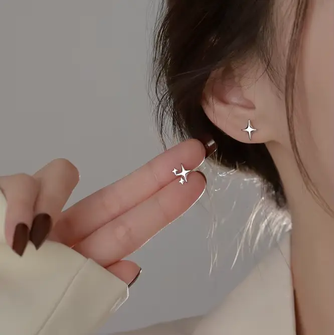 Boucles d'oreilles dorées en acier inoxydable pour femmes, Double couche, fleur à cinq pétales, Vint