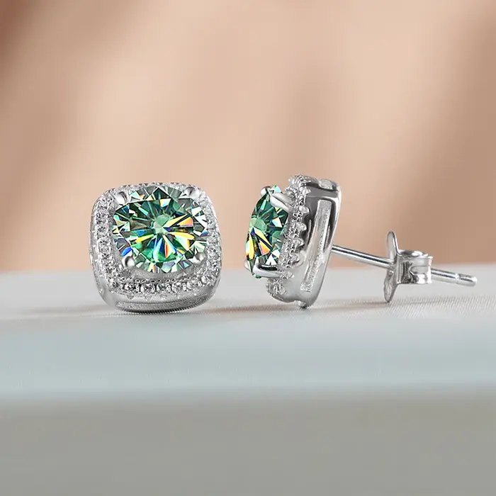PomerceJelly-Boucles d'oreilles en diamant Moissanite pour femme
