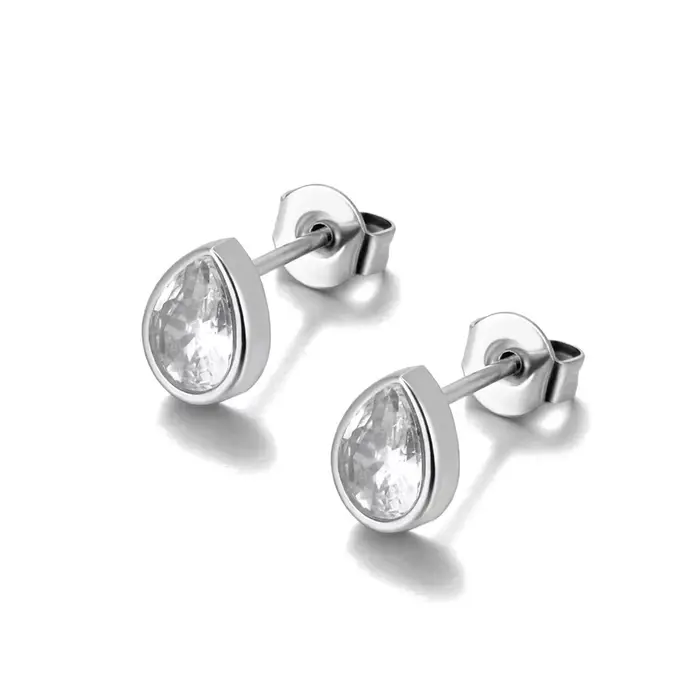 JeeMango – boucles d'oreilles délicates en zircone cubique, en forme de croix, Vintage, classiques, 