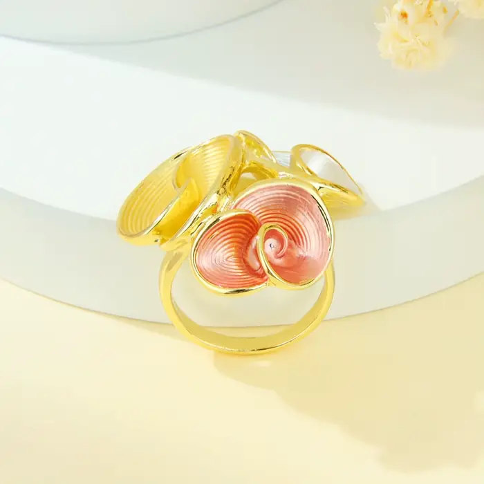 Bagues de charme baroque de mode italienne, couleur or 14 carats, cristal de luxe, géométriques, exq