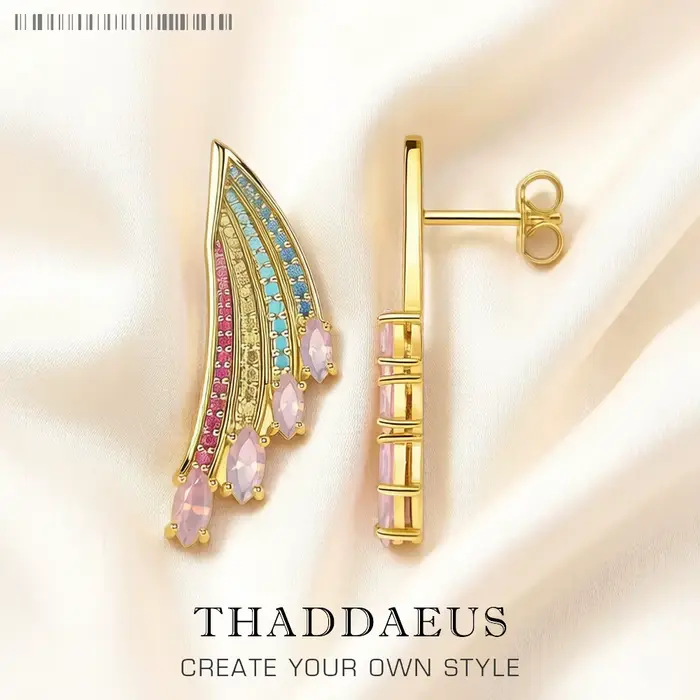 Boucles d'oreilles plaquées or, ailes colorées, bijoux fins européens pour femmes, été, bohème, arc-