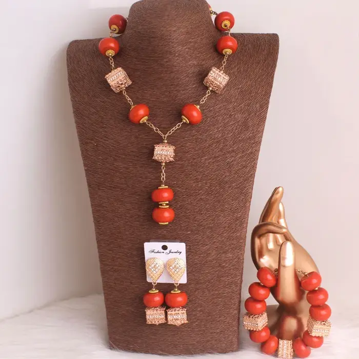 4ujewelry-Ensemble de colliers de perles nigwin, Campan, traditionnels, pour patients africains, 202