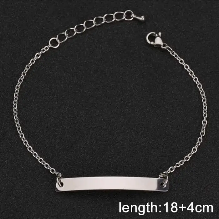 Treebud – Bracelets personnalisés avec nom gravé, en acier inoxydable, pour femmes, hommes et enfant