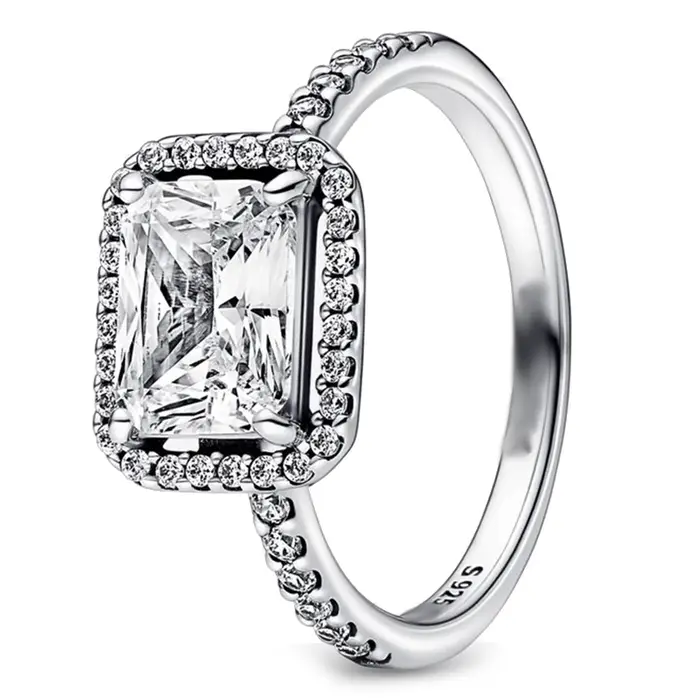 Bague minimaliste de luxe en argent sterling S925