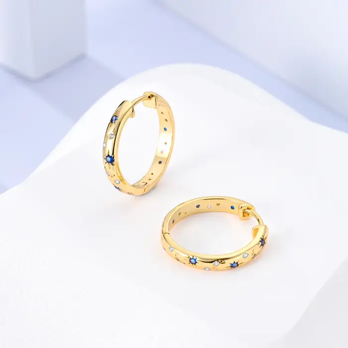 Boucles d'oreilles rondes en argent 925 pour femmes