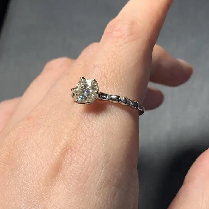 Bague en diamant Moissanite 6MM