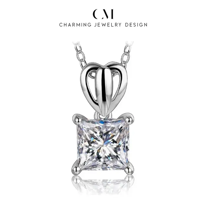 CHARMING 2025 Moissanite colliers pendentif créé saphir améthyste S925 argent pour les femmes avec certifié bijoux de mode cadeaux