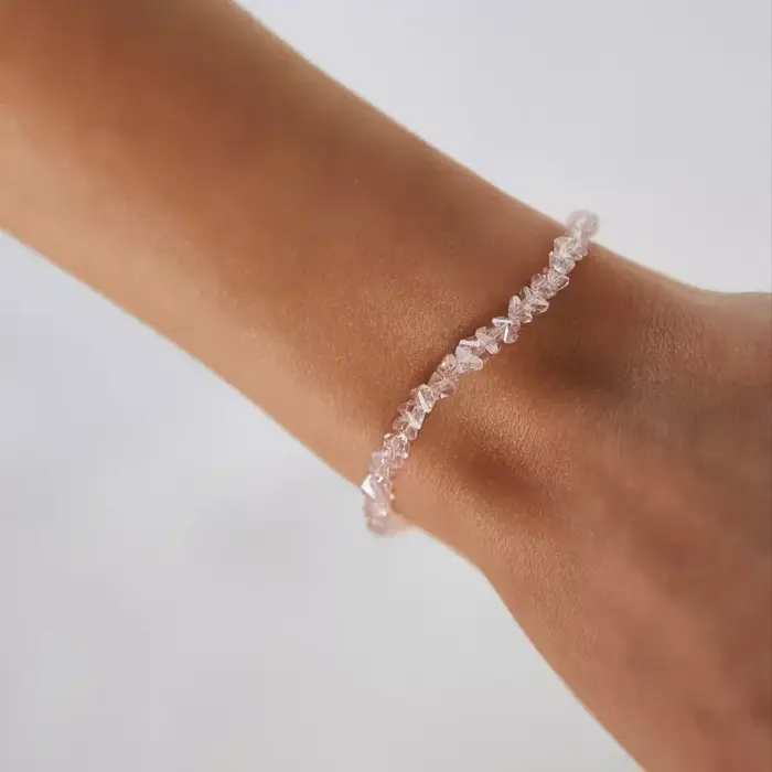 Bracelet de perles irrégulières en cristal Transparent pour femmes