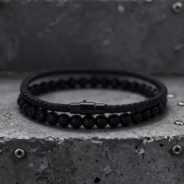 Hiphop hommes Bracelet ensemble 2 pièces 3 couleurs disponibles une Grade 4mm quille chaîne Braclet 