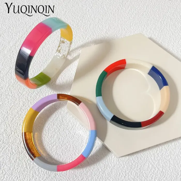 Bracelets ronds colorés à la mode pour femmes