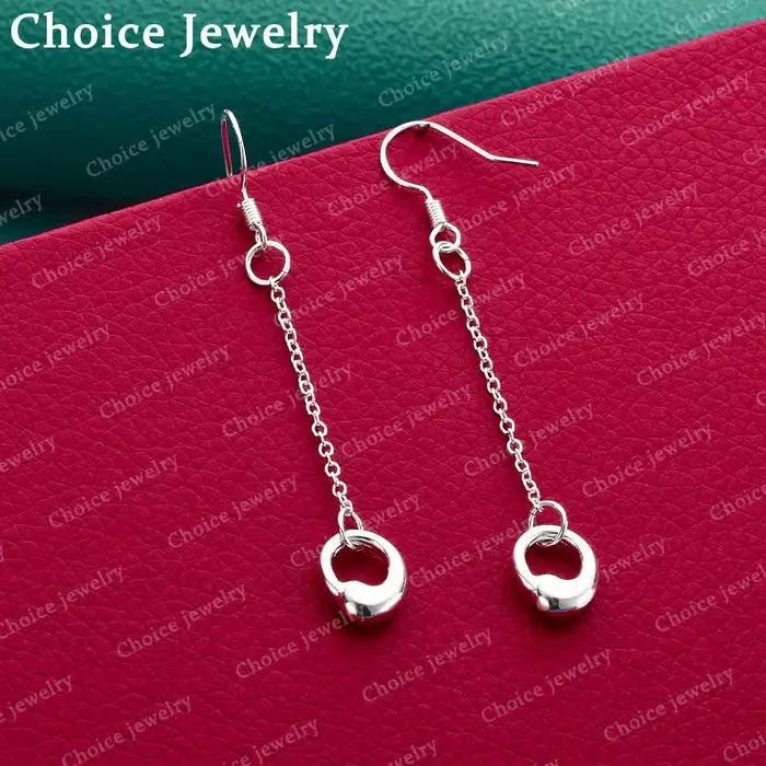 Boucles d'oreilles rondes en argent Sterling 925 pour femmes, bijoux simples et purs, accessoires de