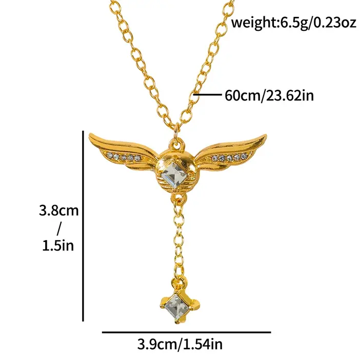 Collier pendentif Golden Snitch, chaîne élégante pour la clavicule, un cadeau cosplay pour les fans