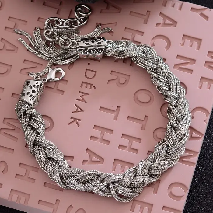 Bracelet à pompons en argent sterling 925