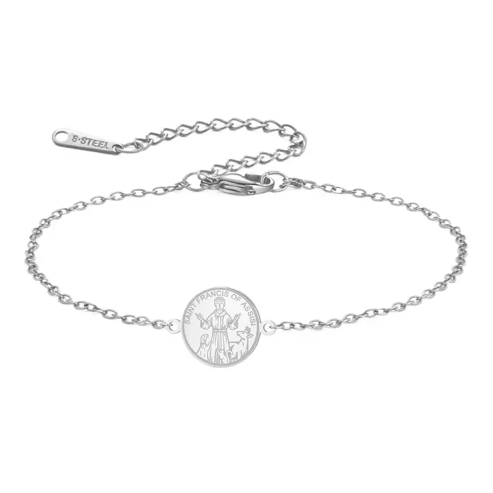 LIKGREAT Bracelet de protection Saint François pour femmes, amulette chrétienne catholique, bijoux e