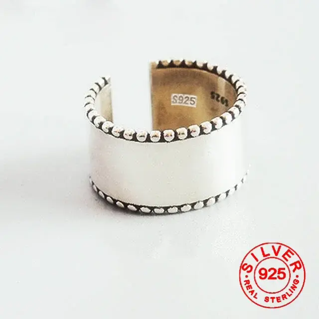 Mode bohème Sivler couleur grands anneaux antiques lisses pour femmes filles grand bague bijoux de m