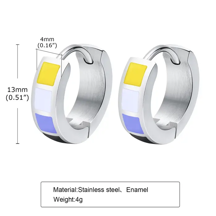 Petites boucles d'oreilles créoles unisexes pour hommes et femmes, boucle d'oreille LGBTQ Rainbow Pr