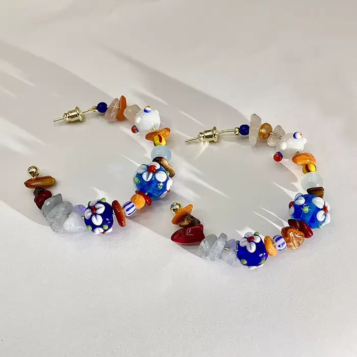 Boucles d'oreilles de style bohème, bijoux délicats et colorés pour femmes, accessoires multicolores