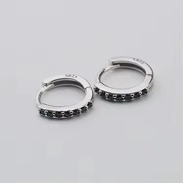 Boucles d'oreilles en argent sterling 925, géométriques, demi-cercle, zircon, pour femme et fille, s