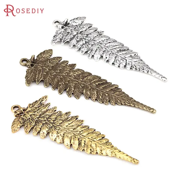 Pendentifs breloques feuilles vintage en alliage de zinc couleur or antique pour fabrication de bijoux diy accessoires colliers boucles doreilles occasions spéciales
