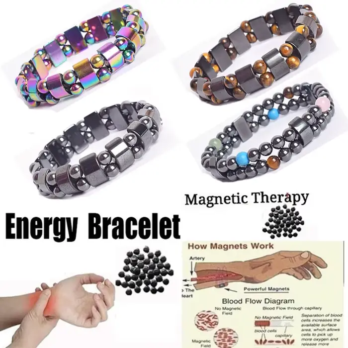 Bracelet magnétique thérapeutique à Double pont pour hommes et femmes, perte de poids, aimants énergétiques, bijoux, soulage la douleur au poignet, soins de santé