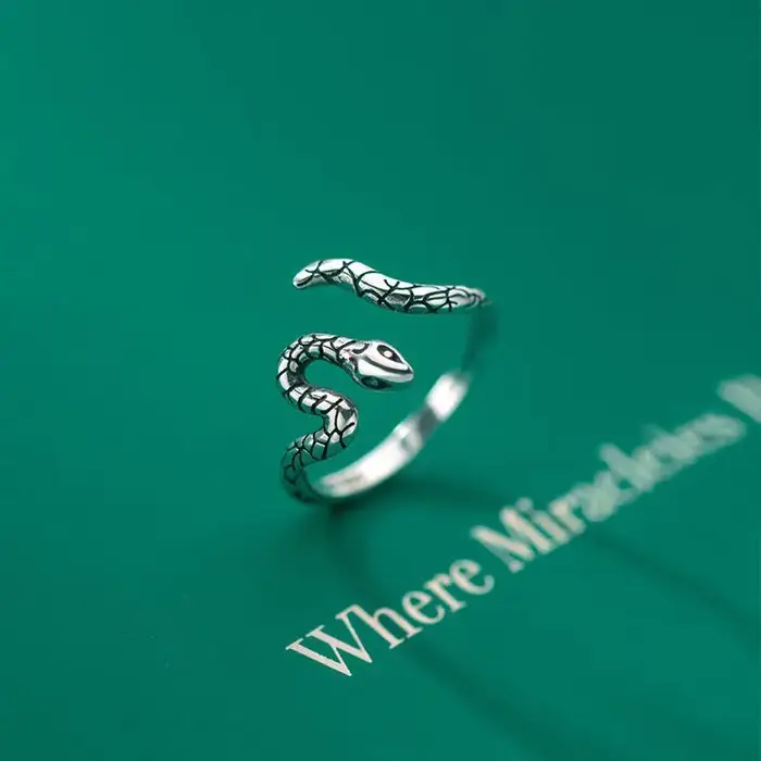 Nouveauté : bagues serpent en argent sterling 925 pour femmes, accessoires de bijoux de luxe, bijout
