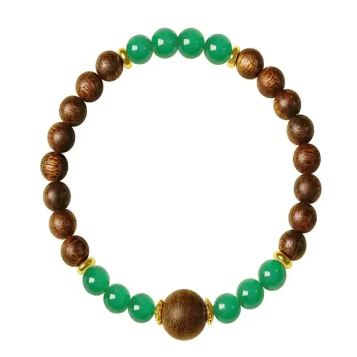 Bracelet de perles en bois d'agar fait à la main