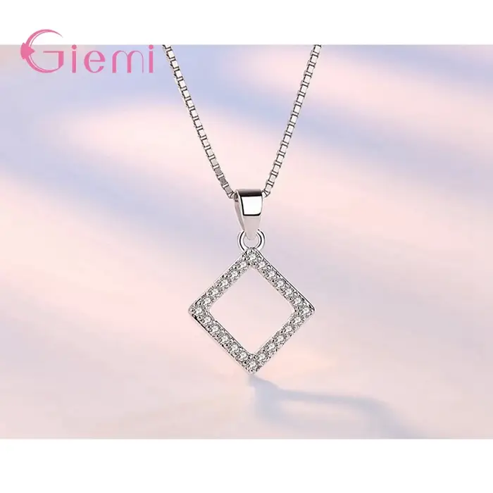 925 en argent Sterling géométrique losange boucle d'oreille pour femmes fille mode