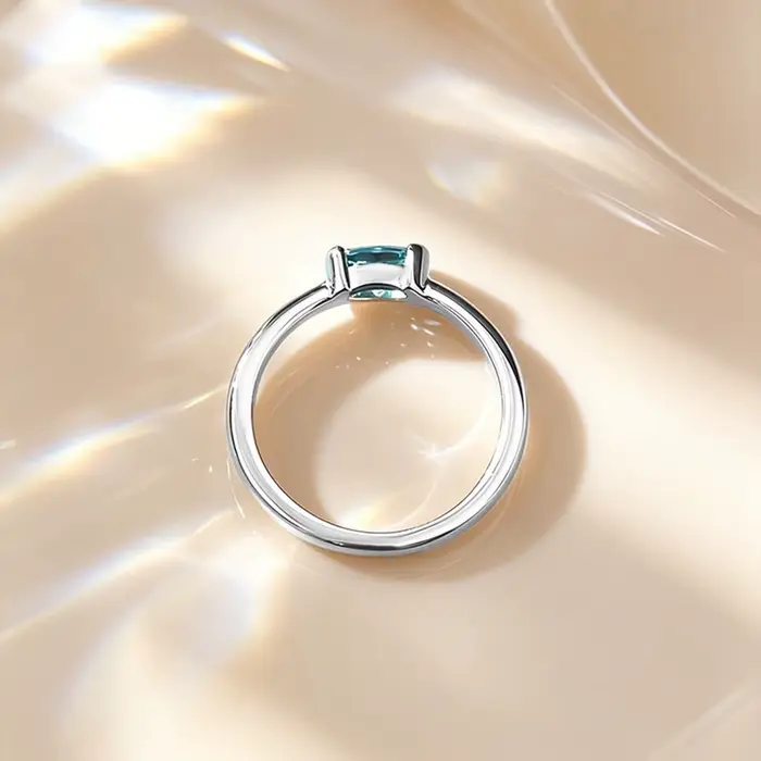 Vinregem – bague ovale en tourmaline Paraiba de laboratoire, 4x6 MM, 100% argent Sterling 925, simple, pour femmes, bijoux fins, cadeaux de mariage, vente en gros