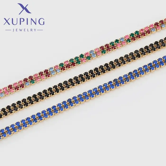 Xuping bijoux nouveauté breloque à la mode multicolore pierre couleur or clair Bracelet à main pour les femmes cadeau X001001050
