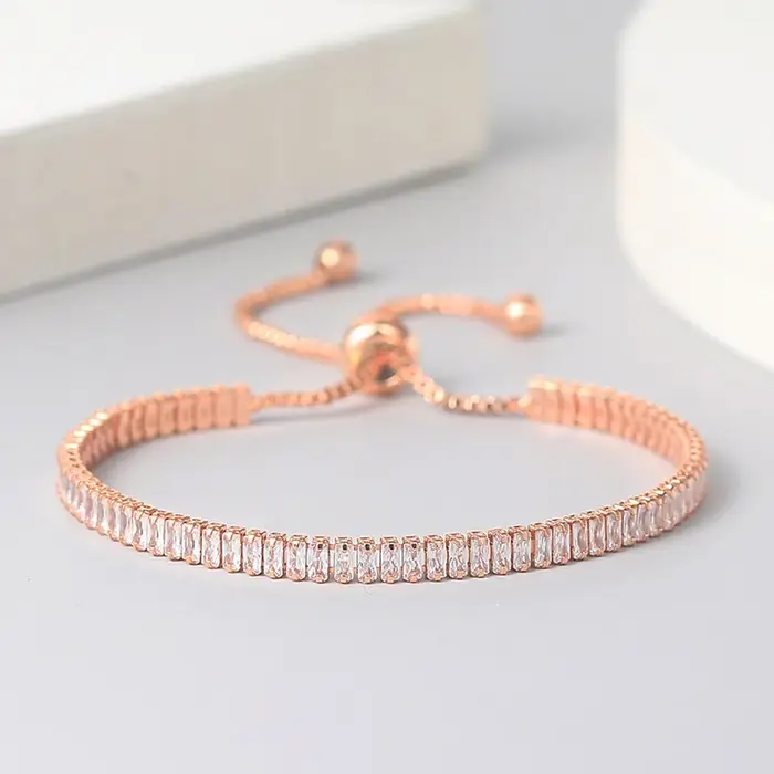 Bracelet de tennis en or rose pour femme