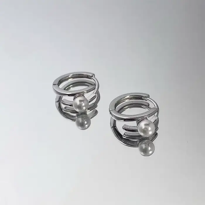 Boucles d'oreilles élégantes en argent 925 avec nacre