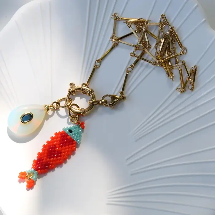 Bijoux de style bohème océanique, pendentif poisson coloré fait main de bonne qualité, populaire en 