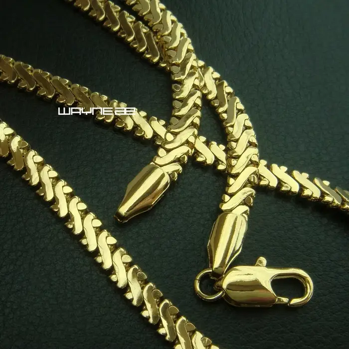 Chaîne de collier couleur or pour hommes, 50cm, 60CM, 70CM, longueur 4.5mm, largeur N272