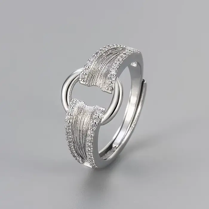 Bagues en argent Sterling 925 pour femmes, Vintage, fait à la main, réglable, en Zircon doré, à la m