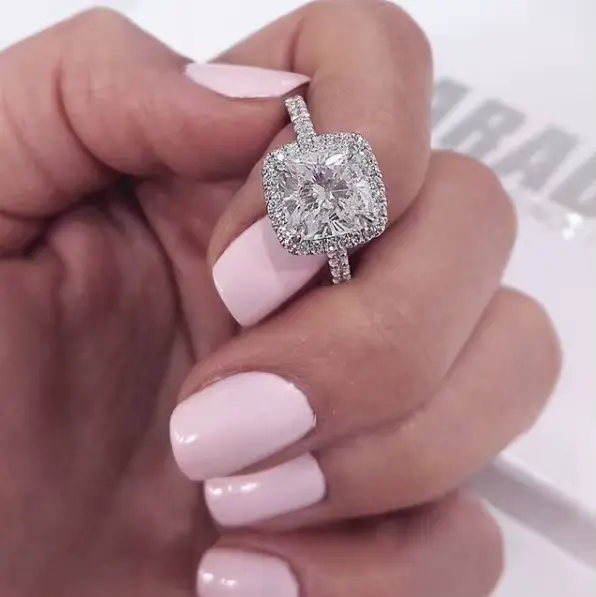 Bague de Fiançailles en Clip CZ Transparent pour Femme, Grande Bague de Rotterdam, Couleur Argent, Bijoux de Mariage, Cadeau de ix, AAA, Mode Féminine
